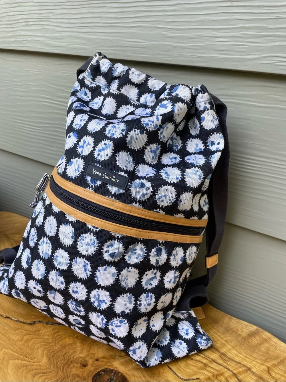 Vera Bradley Navy and Light Blue Dot-Print  Backpack
